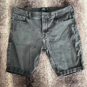 Hollister Men's Washed Black Denim Shorts